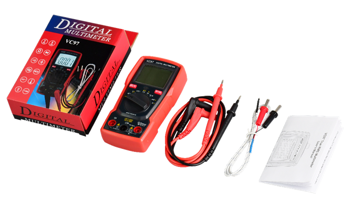 VC97 Digital Multimeter with 4000 Counts LCD True-RMS and K-type Thermocouple for Accurate Measurements