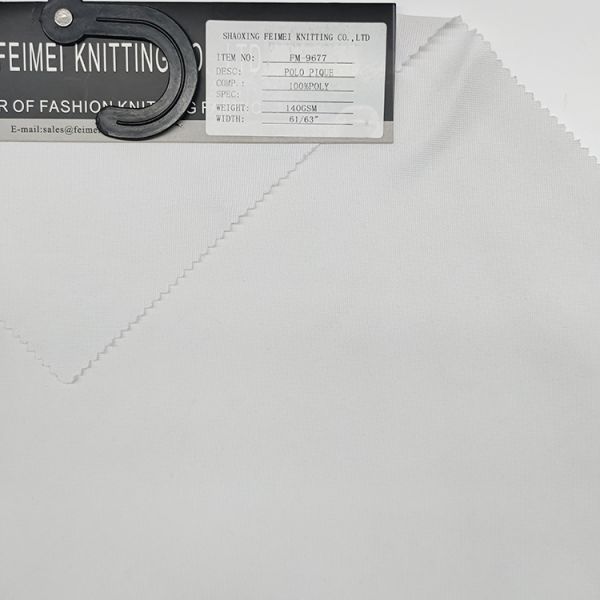 Eco Friendly Organic Cotton Recycled Polyester RPET Knitted Pique Mesh Polo Fabric by the Yard