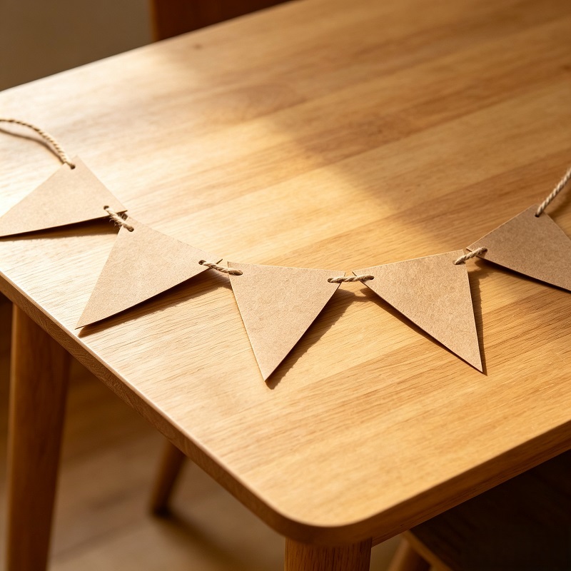 Recycled kraft paper triangle pennant garland OEM for eco party decoration