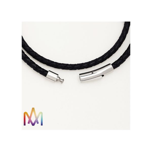 Щелчковой крепежной детали людей сплетенных браслеты чернотой кожаные выгравировали