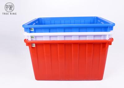 W140 Textile Plastic Bin Boxes , Blue /  Red Industrial Stacking Large Plastic Tubs