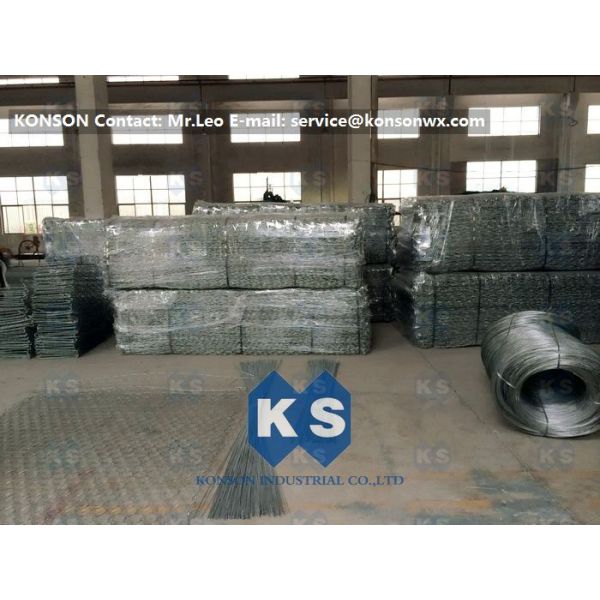 Metal Wire Mesh Gabion Box Stone Cage Retaining Wall 0.5mm - 1.5mm PVC Coating