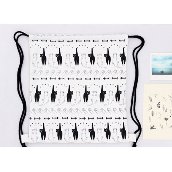 Dual-use travel backpack bag drawstring student creative printing cloth bag