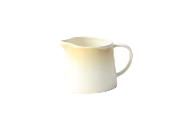 Organic Shaped Ceramic Milk Pot Lovely Little With Beige Reactive Color