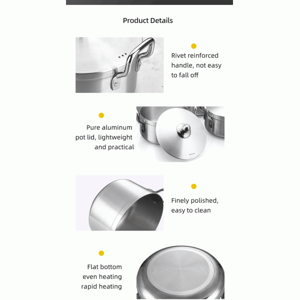 Multifunction Aluminum Set Pot 7 Pcs Kitchen Ware Cookware Set Kitchen Cooking Pots Set