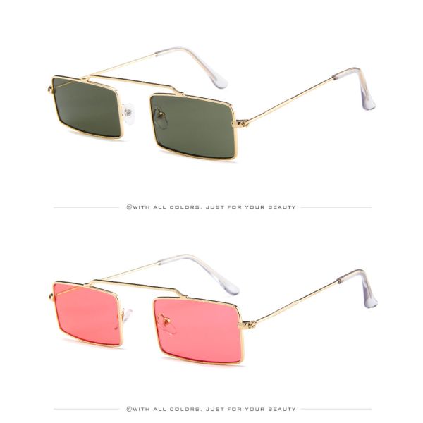 European American Transparent Ocean Sunglasses Single Beam Metal Frame