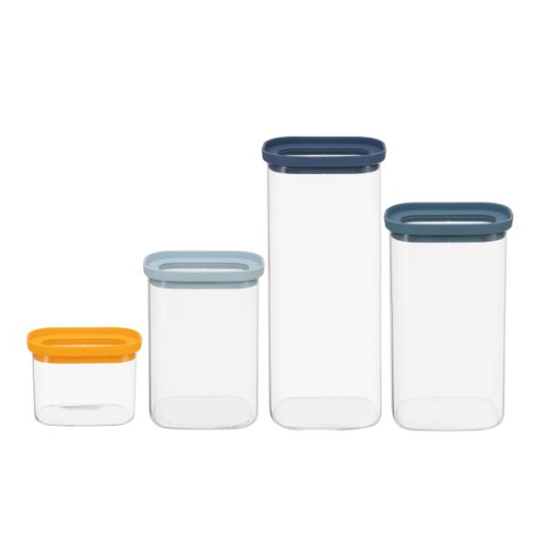 Borosilicate Glass Canister with Tempered Lid - Stackable Food Storage
