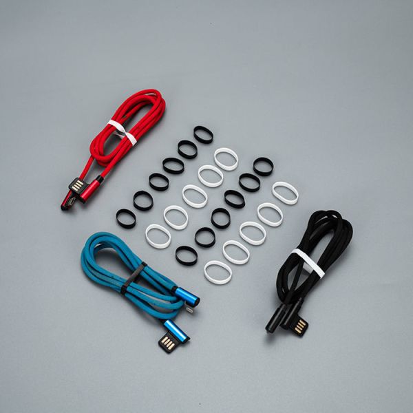 Soft And Safe Silicone Rubber O-ring Data Cable Bundling And Storage