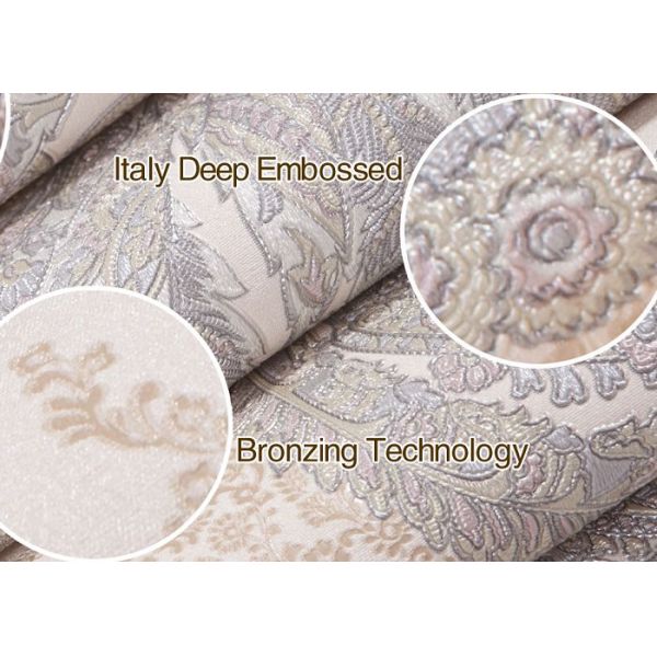 Professional Country Style Removable Plant Floral Wallpaper For Walls , 0.53*10m/ roll