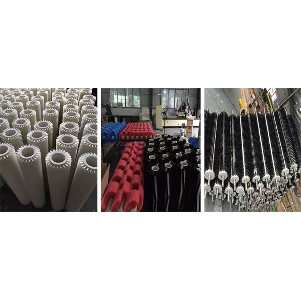 Tufted Bristle Custom Industrial Brushes Cylindrical Fruit Polishing Cleaning Brush Roller