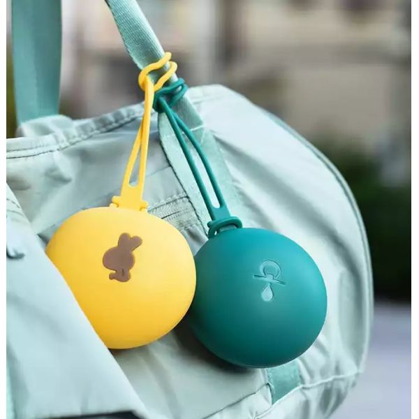 Silicone Baby Teether Baby Pacifier Container Anti Dropping  Bpa Free Baby Pacifier Clip Holder