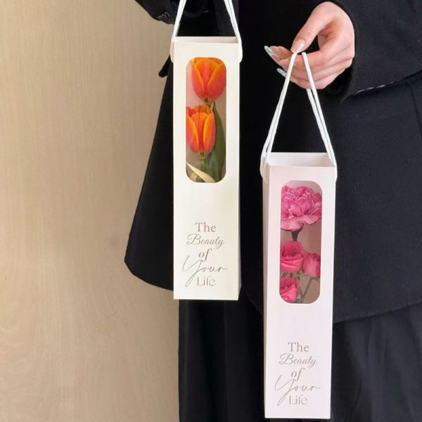 Sac à fleurs Package cadeau vitrine transparente Porte-bouquet à tiges uniques