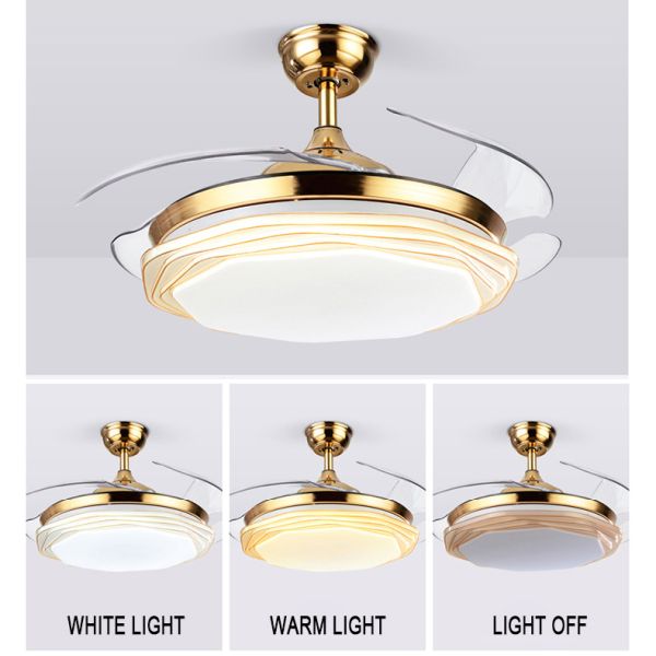 42 Inch Remote Control Ceiling Fan Light For Bedroom 72W