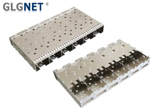 GLGNET 0.25mm SFP Cage Connector 1 X 6 Stacked 1 Piece Stamped Formed Metal
