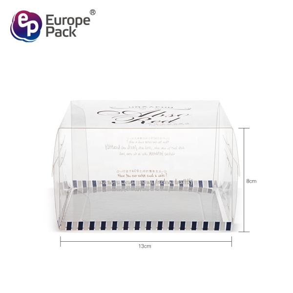 Custom Clear Wedding Birthday Party PET cake box square shape plastic cake box packages