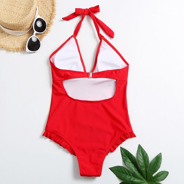 Tiered Layer Tie a Knot Front Top With Low waist Bikini swimsuit high cut