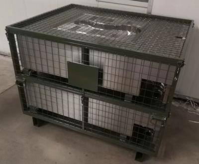 Customized Color Warehouse Metal Storage Bins IBC Wire Pallet Cage Container