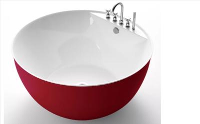 Forma de taça Tubina de hidromassagem independente Vermelho Pequeno canto Redondo Adultos