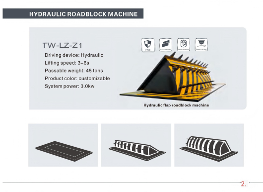 Anti Corrosion Hydraulic Road Blocker Waterproof IP68 Hydraulic Vehicle Barriers