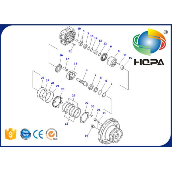 708-8F-00171KT 708-8F-00170KT Travel Motor Seal Kit For Komatsu PC200LC-7 PC210LC-7