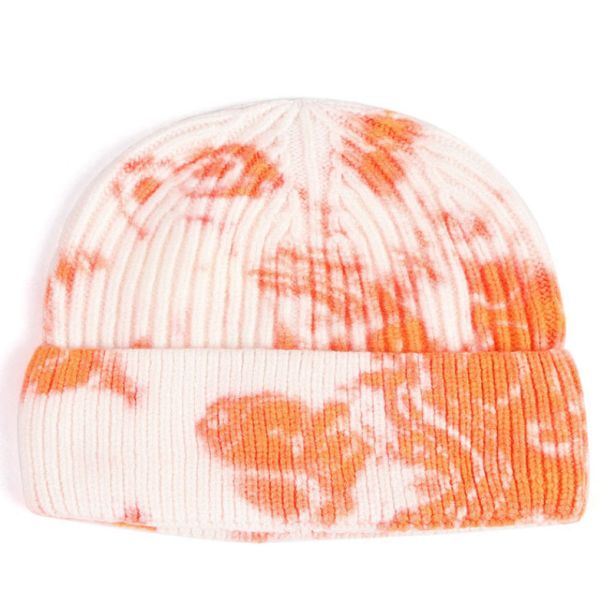 Women'S Tie Dye 100 Acrylic Beanies And Caps Cuffed Warm Winter Knit Watch Hat Skull Cap