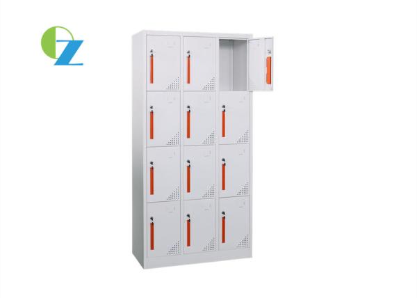 KD Structure 12 Door Steel Office Lockers , Metal Locker Cabinet For Gym / School