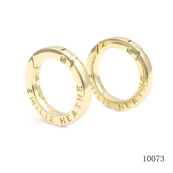 Gold Black Gunmetal Spring O Ring Flat Circle Carabiner Clip