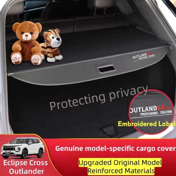 Luxury Rear Trunk Cargo Cover for Mitsubishi Outlander/Eclipse Cross Retractable Luggage Shade Privacy Shield Canvas/Leather OEM