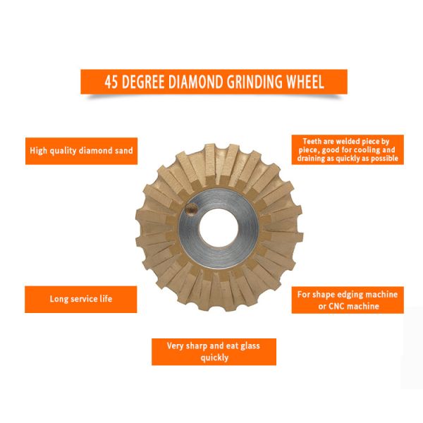 45 Degree Segmented Miter Metal Bonded Diamond Grinding Wheels 100mm 150mm Size