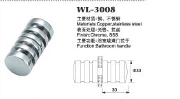 SUS304 Stainless Steel Solid Bathroom Round Back-to-Back Shower Glass Door Handle Pull Knob WL-3008 Dia.30x30mm