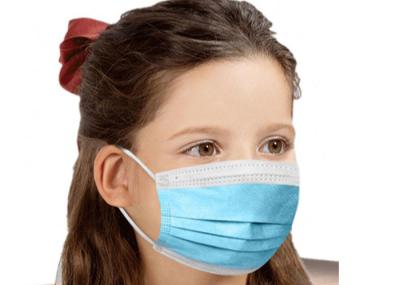 3 Layer Children'S Disposable Face Masks , Kids Respirator Mask Fliud Resistant
