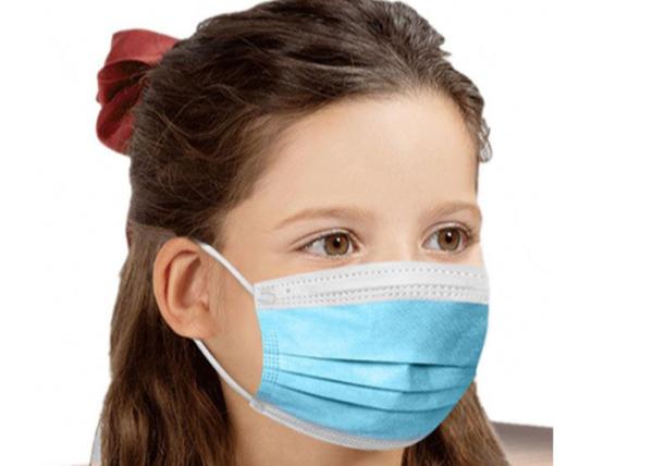 3 Layer Children'S Disposable Face Masks , Kids Respirator Mask Fliud Resistant