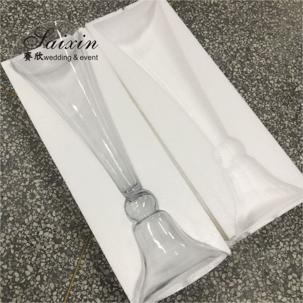 80 см Высокий реверсивный труба цветочный аранжировки держатель стеклянная ваза свадебный декор