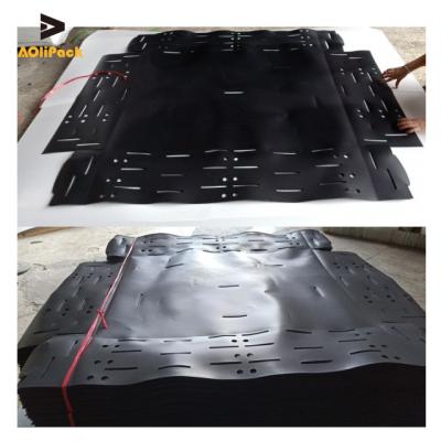 Folha de deslizamento 400kg plástica preta 0.6mm para a carga do recipiente