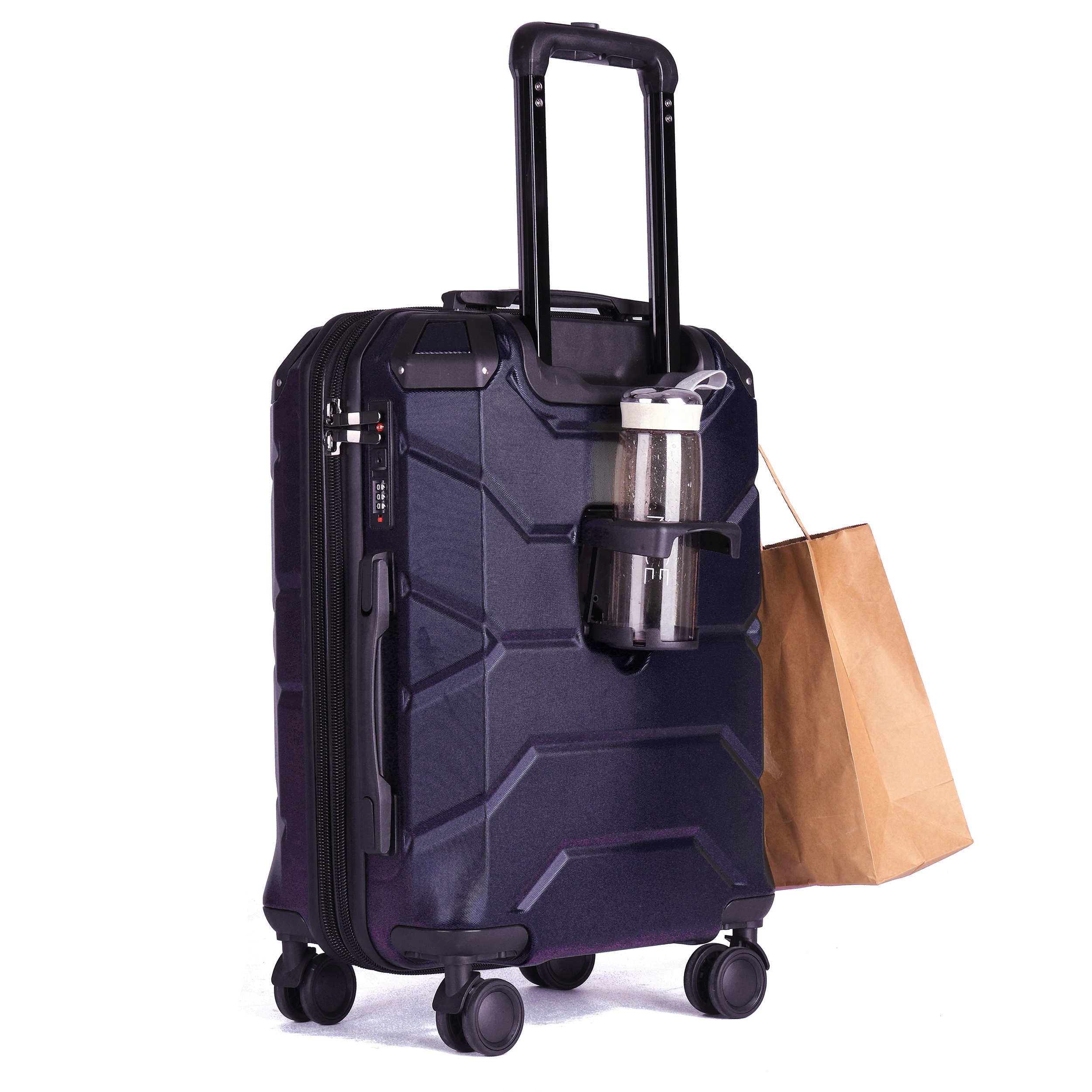20 24 28 Inch Trolley Luggage Set Double-Layer Explosion-Proof Zipper with Hook Bottom Handle Durable PP & Aluminum Suitcase