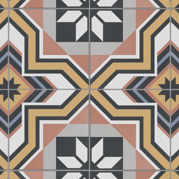 25x25cm Yellow Pink Ceramic Rustic Tile for Bathroom Kitchen Floor