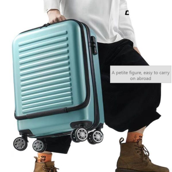 Устойчивый классический компактный твердый багаж с передним открытым карманом