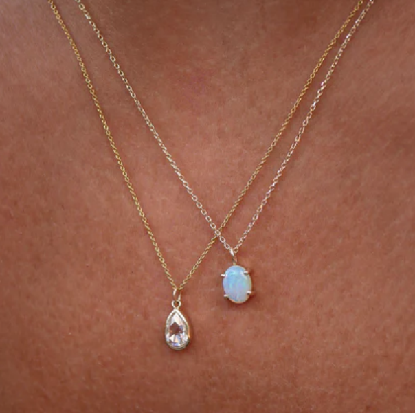 Ручно изготовленный 18K позолоченный подвесок с колючкой Опал 925 серебряный ожерелье