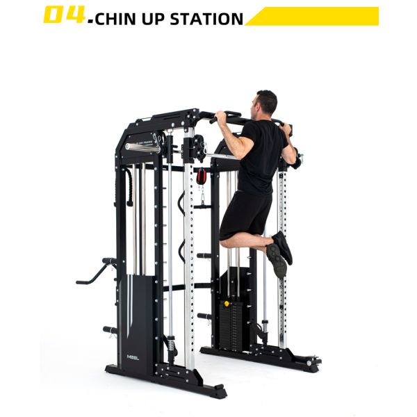 Custom Design Silver Grey Metal All in One Trainer Smith Machine for Home Workouts