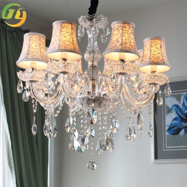 JYLIGHTING Luxury Modern Glass Crystal Chandelier Hanging Pendant Lamp for Home Hotel Ceiling Lighting for Living Room Decor