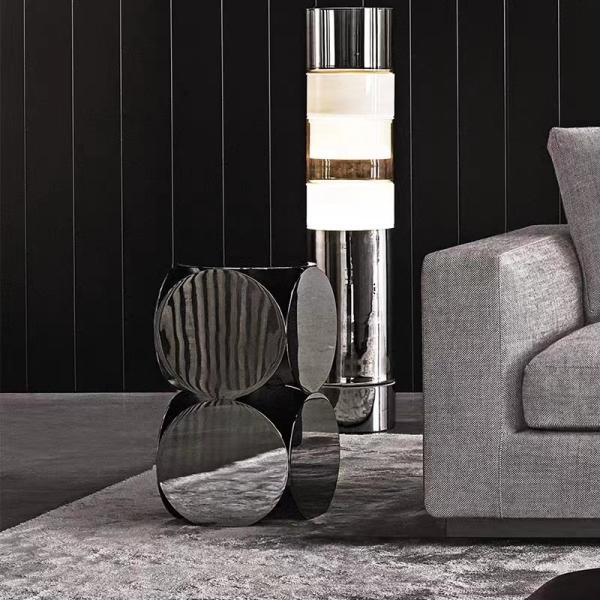 Elegant Nordic Design Coffee Table , Aesthetic Stainless Steel Side Table