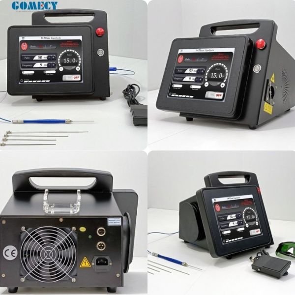 1470nm Endolaser Machine 980nm Lifting du visage Laser Lipolyse Liposuction Machine 3 mètres Longueur de la fibre