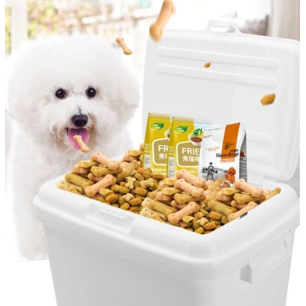 Pet food plastic pails with lid, dog /cat food plastic bucket/barrels, square plastic pail bucket with handle and lid fo