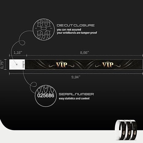 Disposable Waterproof Tear Resistant Playground Wristband with Strong Adhesive Closure