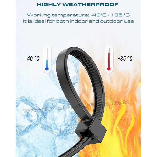 Abraçadeiras 4,8x300mm cinta tira plástica, amarração cabo de nylon 66 ajustável de Ø3,5~80mm (50lbs) para casa, jardim