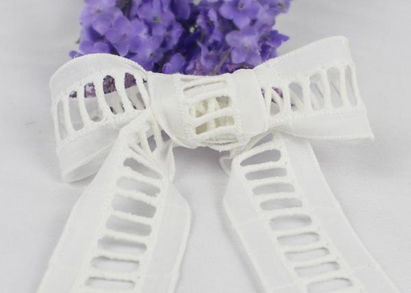 Cotton Floral White Embroidered Lace Ribbon For Ladies Dress Sewing Soft Stretch