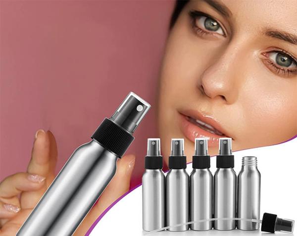 Armazenamento de óleo essencial de alumínio da garrafa do pulverizador da cara cosmética do tonalizador do perfume