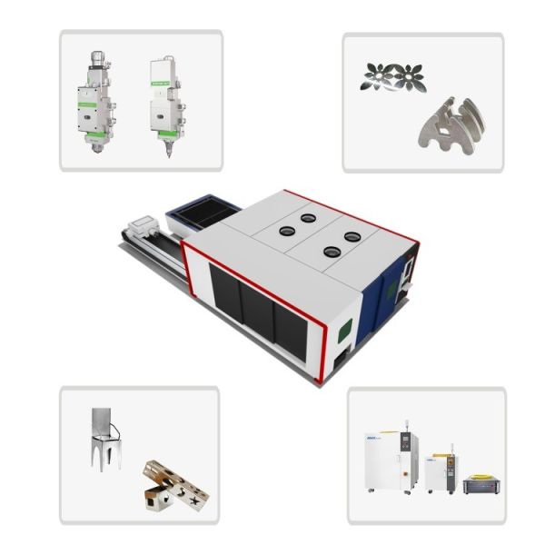 Industrial Double Table 3000w Sheet and Tube Metal Laser Cutting Machine with HIWIN Guiderail