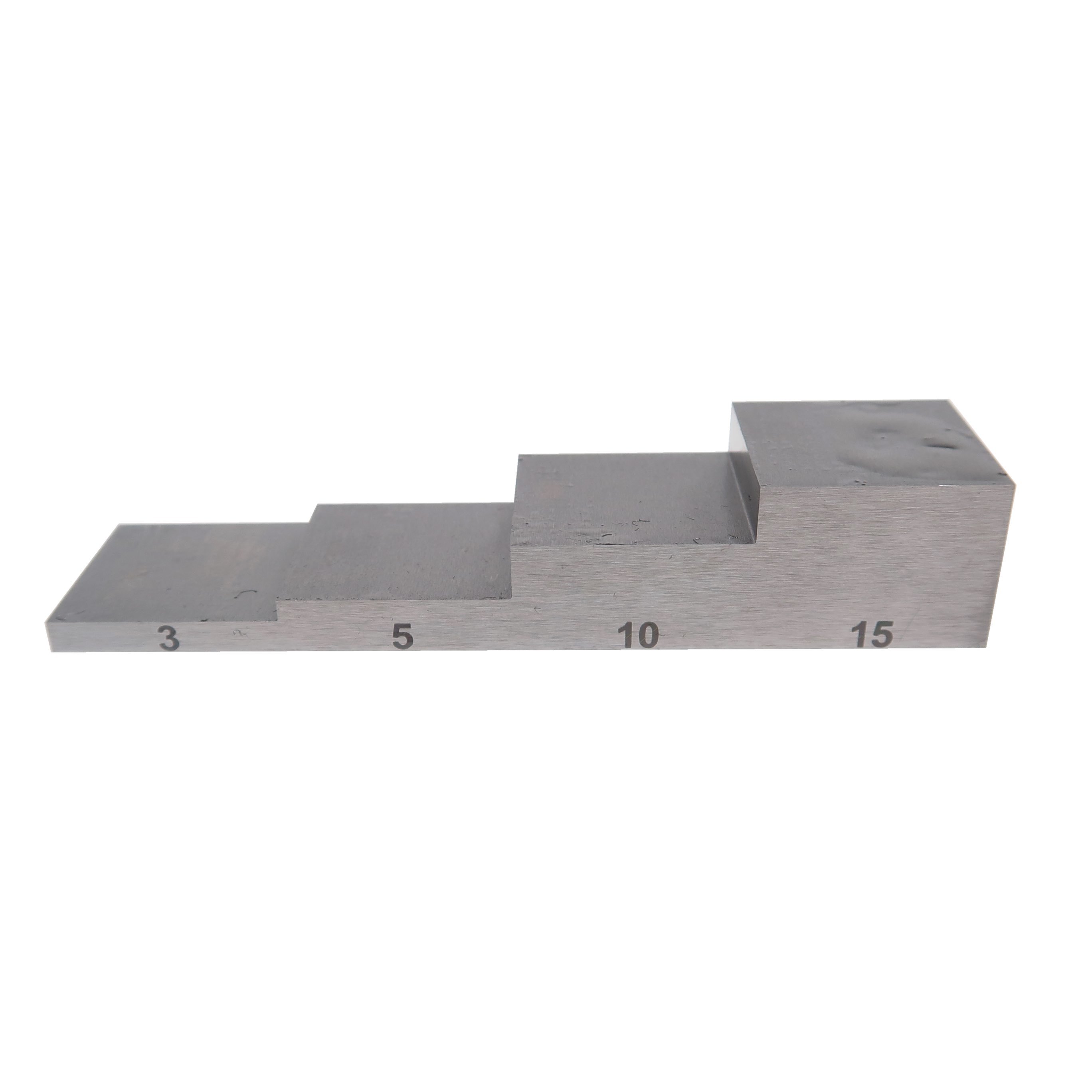 4 Step Ultrasonic Calibration Block with 3-5-10-15mm Thickness in 1018 Steel for Ultrasonic Testing