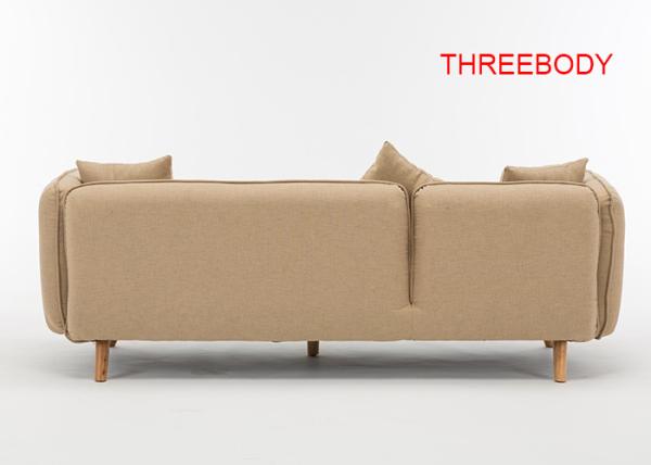 High Resilience Corner Sectional Couch , Khaki Living Room Fabric Sofas